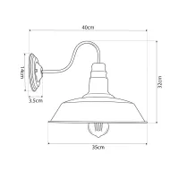 GLOBOSTAR® RAY 01052 Vintage Φωτιστικό Τοίχου - Απλίκα με Ντουί 1 x E27 AC 220-240V IP20 - Χάλκινο Εφέ Σκουριάς - Μ36 x Π42 x Υ32cm