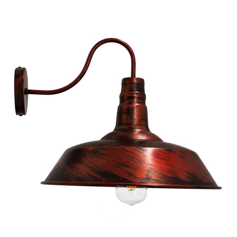 GLOBOSTAR® RAY 01052 Vintage Φωτιστικό Τοίχου - Απλίκα με Ντουί 1 x E27 AC 220-240V IP20 - Χάλκινο Εφέ Σκουριάς - Μ36 x Π42 x Υ32cm