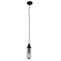 GLOBOSTAR® KLECE 01057 Vintage Κρεμαστό Φωτιστικό Οροφής με Ντουί 1 x E27 AC 220-240V IP20 - Μαύρο & Χρυσό - Μ8 x Π8 x Υ28cm