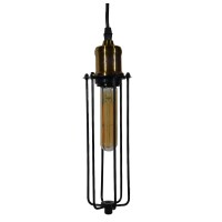 GLOBOSTAR® KLECE 01057 Vintage Κρεμαστό Φωτιστικό Οροφής με Ντουί 1 x E27 AC 220-240V IP20 - Μαύρο & Χρυσό - Μ8 x Π8 x Υ28cm