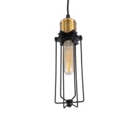 GLOBOSTAR® KLECE 01057 Vintage Κρεμαστό Φωτιστικό Οροφής με Ντουί 1 x E27 AC 220-240V IP20 - Μαύρο & Χρυσό - Μ8 x Π8 x Υ28cm