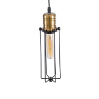 GLOBOSTAR® KLECE 01057 Vintage Κρεμαστό Φωτιστικό Οροφής με Ντουί 1 x E27 AC 220-240V IP20 - Μαύρο & Χρυσό - Μ8 x Π8 x Υ28cm