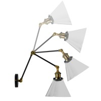 GLOBOSTAR® BINGLEY 01068 Vintage Φωτιστικό Τοίχου - Απλίκα με Ντουί 1 x E27 AC 220-240V IP20 - Διάφανο & Χρυσό - Μ18 x Π40 x Υ43cm