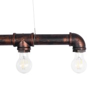 GLOBOSTAR® CANAL 01070 Vintage Κρεμαστό Φωτιστικό Οροφής με Ντουί 5 x E27 AC 220-240V IP20 - Χάλκινο Εφέ Σκουριάς - Μ88 x Π5 x Υ7cm