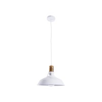 GLOBOSTAR® ANER 01072 Vintage Κρεμαστό Φωτιστικό Οροφής με Ντουί 1 x E27 AC 220-240V IP20 - Λευκό & Χρυσό - Μ27.5 x Π27.5 x Υ19cm