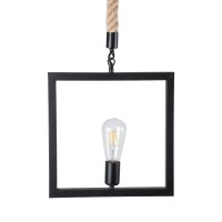 GLOBOSTAR® FRAISE 01077 Vintage Κρεμαστό Φωτιστικό Οροφής με Ντουί 1 x E27 AC 220-240V IP20 - Μαύρο & Μπεζ - Μ32 x Π4 x Υ32cm