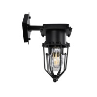 GLOBOSTAR® TORO 01079 Vintage Φωτιστικό Τοίχου - Απλίκα με Ντουί 2 x E27 AC 220-240V IP20 - Μαύρο - Μ44 x Π33 x Υ21cm