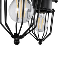 GLOBOSTAR® TORO 01079 Vintage Φωτιστικό Τοίχου - Απλίκα με Ντουί 2 x E27 AC 220-240V IP20 - Μαύρο - Μ44 x Π33 x Υ21cm