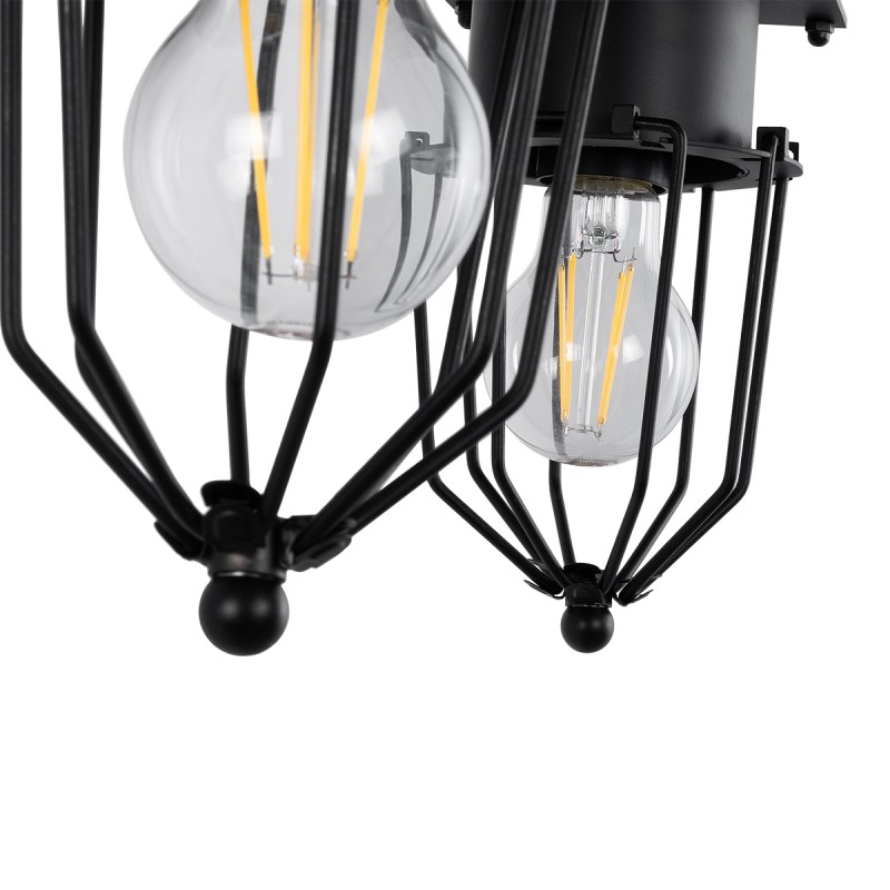 GLOBOSTAR® TORO 01079 Vintage Φωτιστικό Τοίχου - Απλίκα με Ντουί 2 x E27 AC 220-240V IP20 - Μαύρο - Μ44 x Π33 x Υ21cm