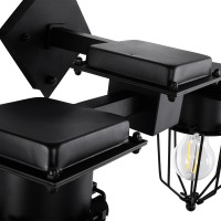 GLOBOSTAR® TORO 01079 Vintage Φωτιστικό Τοίχου - Απλίκα με Ντουί 2 x E27 AC 220-240V IP20 - Μαύρο - Μ44 x Π33 x Υ21cm