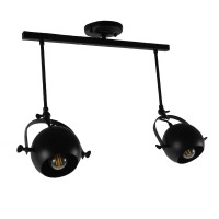 GLOBOSTAR® CANNES 01081 Μοντέρνο Φωτιστικό Οροφής με Ντουί 2 x E27 AC 220-240V IP20 - Μαύρο - Μ61 x Π12 x Υ48cm