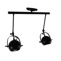 GLOBOSTAR® CANNES 01081 Μοντέρνο Φωτιστικό Οροφής με Ντουί 2 x E27 AC 220-240V IP20 - Μαύρο - Μ61 x Π12 x Υ48cm