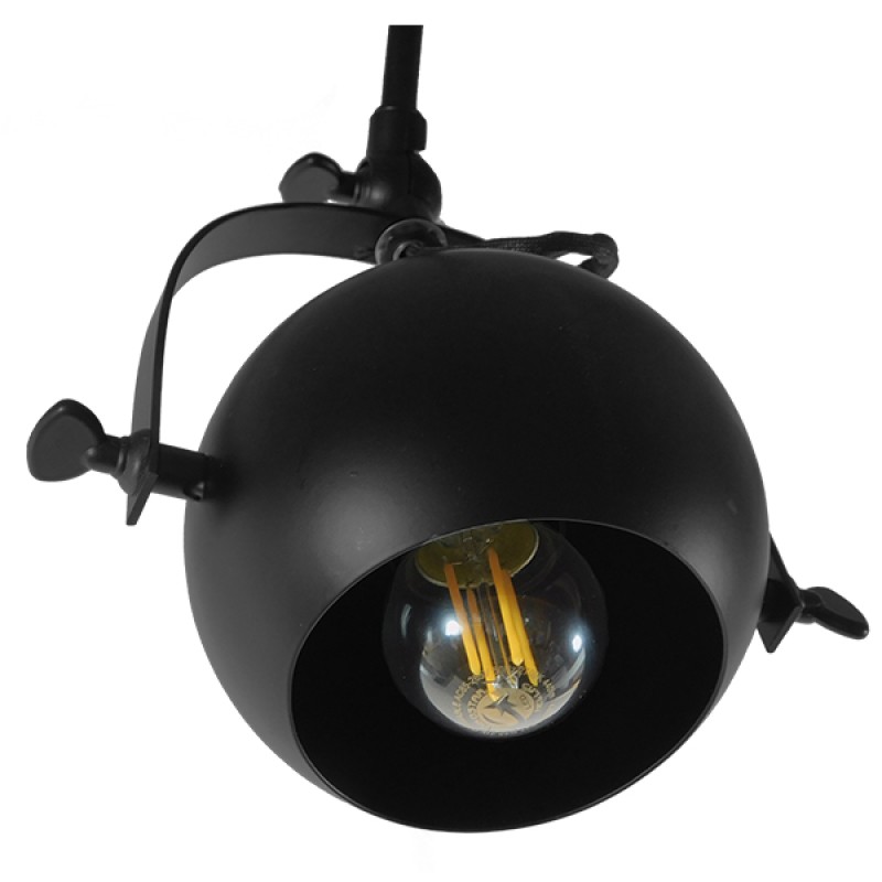 GLOBOSTAR® CANNES 01081 Μοντέρνο Φωτιστικό Οροφής με Ντουί 2 x E27 AC 220-240V IP20 - Μαύρο - Μ61 x Π12 x Υ48cm