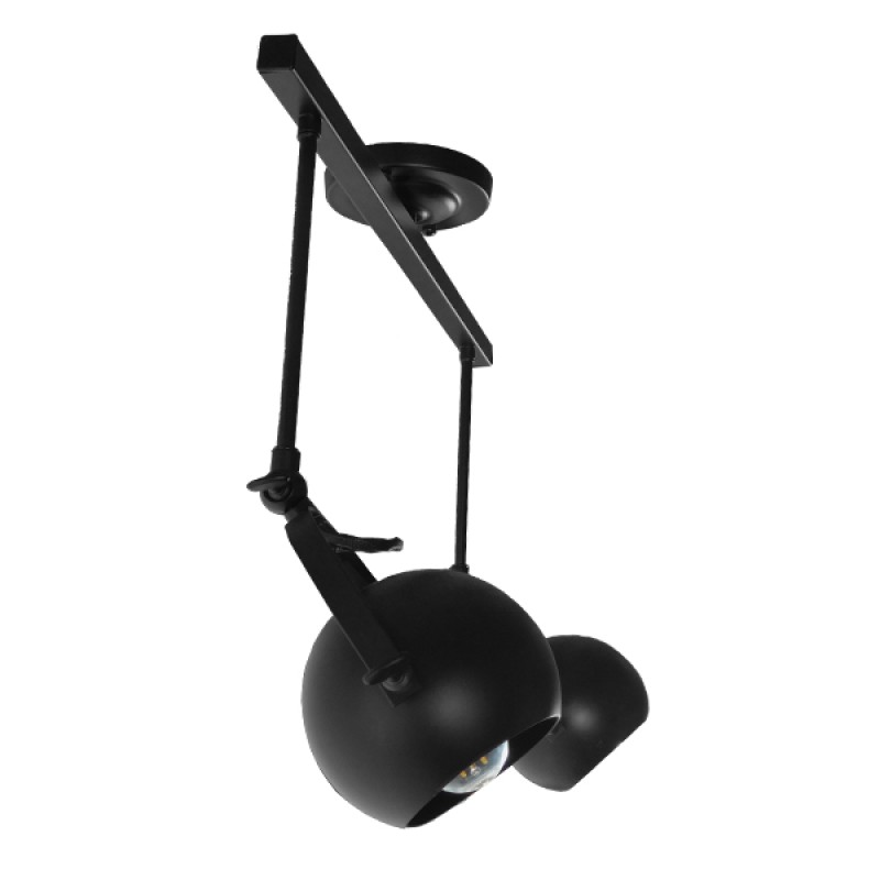 GLOBOSTAR® CANNES 01081 Μοντέρνο Φωτιστικό Οροφής με Ντουί 2 x E27 AC 220-240V IP20 - Μαύρο - Μ61 x Π12 x Υ48cm