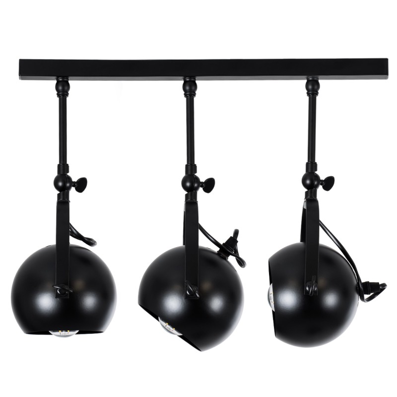 GLOBOSTAR® CANNES 01082 Μοντέρνο Φωτιστικό Οροφής με Ντουί 4 x E27 AC 220-240V IP20 - Μαύρο - Μ108 x Π12 x Υ48cm