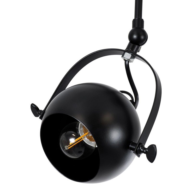 GLOBOSTAR® CANNES 01082 Μοντέρνο Φωτιστικό Οροφής με Ντουί 4 x E27 AC 220-240V IP20 - Μαύρο - Μ108 x Π12 x Υ48cm