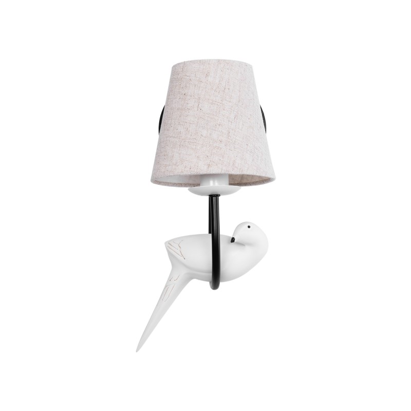 GLOBOSTAR® DOVE 01084 Vintage Φωτιστικό Τοίχου - Απλίκα με Ντουί 1 x E14 AC 220-240V IP20 - Μαύρο & Μπεζ - Μ30 x Π15 x Υ36cm