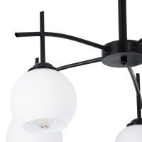 GLOBOSTAR® LUNA 01088 Μοντέρνο Φωτιστικό Οροφής με Ντουί 5 x E27 AC 220-240V IP20 - Λευκό & Μαύρο - Μ60 x Π60 x Υ43cm