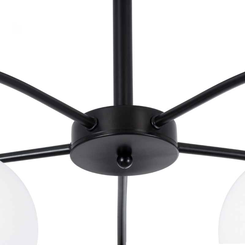GLOBOSTAR® LUNA 01088 Μοντέρνο Φωτιστικό Οροφής με Ντουί 5 x E27 AC 220-240V IP20 - Λευκό & Μαύρο - Μ60 x Π60 x Υ43cm