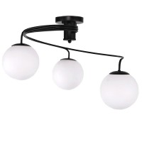 GLOBOSTAR® SELINA 01089 Μοντέρνο Φωτιστικό Οροφής με Ντουί 3 x E27 AC 220-240V IP20 - Μαύρο & Λευκό - Μ60 x Π60 x Υ45cm