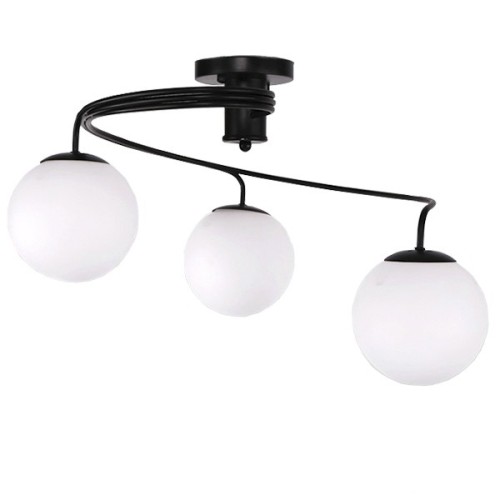 GLOBOSTAR® SELINA 01089 Μοντέρνο Φωτιστικό Οροφής με Ντουί 3 x E27 AC 220-240V IP20 - Μαύρο & Λευκό - Μ60 x Π60 x Υ45cm