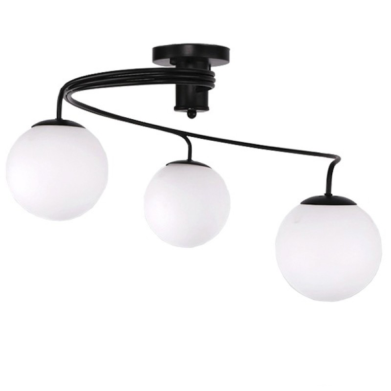 GLOBOSTAR® SELINA 01089 Μοντέρνο Φωτιστικό Οροφής με Ντουί 3 x E27 AC 220-240V IP20 - Μαύρο & Λευκό - Μ60 x Π60 x Υ45cm