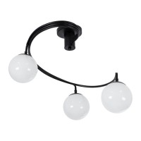 GLOBOSTAR® SELINA 01089 Μοντέρνο Φωτιστικό Οροφής με Ντουί 3 x E27 AC 220-240V IP20 - Μαύρο & Λευκό - Μ60 x Π60 x Υ45cm