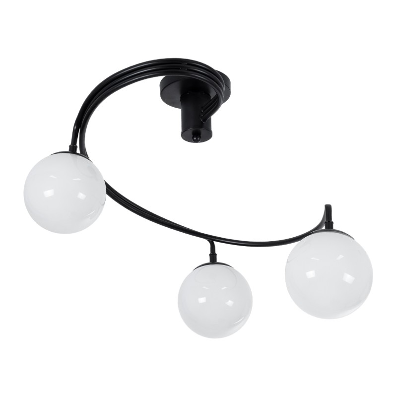 GLOBOSTAR® SELINA 01089 Μοντέρνο Φωτιστικό Οροφής με Ντουί 3 x E27 AC 220-240V IP20 - Μαύρο & Λευκό - Μ60 x Π60 x Υ45cm