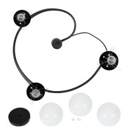 GLOBOSTAR® SELINA 01089 Μοντέρνο Φωτιστικό Οροφής με Ντουί 3 x E27 AC 220-240V IP20 - Μαύρο & Λευκό - Μ60 x Π60 x Υ45cm
