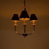 GLOBOSTAR® LIMI 01091 Vintage Κρεμαστό Φωτιστικό Οροφής με Ντουί 3 x E14 AC 220-240V IP20 - Μαύρο & Χρυσό - Μ55 x Π55 x Υ55cm