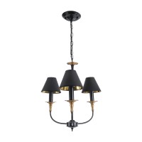 GLOBOSTAR® LIMI 01091 Vintage Κρεμαστό Φωτιστικό Οροφής με Ντουί 3 x E14 AC 220-240V IP20 - Μαύρο & Χρυσό - Μ55 x Π55 x Υ55cm