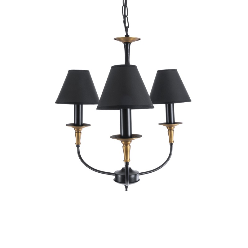 GLOBOSTAR® LIMI 01091 Vintage Κρεμαστό Φωτιστικό Οροφής με Ντουί 3 x E14 AC 220-240V IP20 - Μαύρο & Χρυσό - Μ55 x Π55 x Υ55cm
