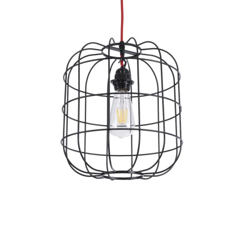 GLOBOSTAR® PARROT 01099 Μοντέρνο Κρεμαστό Φωτιστικό Οροφής με Ντουί 1 x E27 AC 220-240V IP20 - Μαύρο - Μ28 x Π28 x Υ30cm