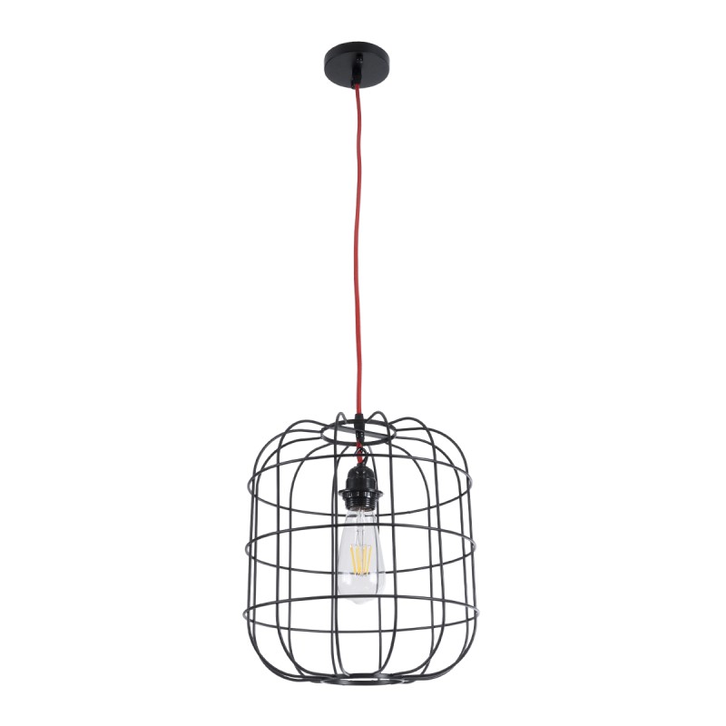 GLOBOSTAR® PARROT 01099 Μοντέρνο Κρεμαστό Φωτιστικό Οροφής με Ντουί 1 x E27 AC 220-240V IP20 - Μαύρο - Μ28 x Π28 x Υ30cm