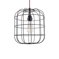 GLOBOSTAR® PARROT 01099 Μοντέρνο Κρεμαστό Φωτιστικό Οροφής με Ντουί 1 x E27 AC 220-240V IP20 - Μαύρο - Μ28 x Π28 x Υ30cm