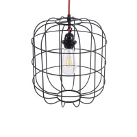GLOBOSTAR® PARROT 01099 Μοντέρνο Κρεμαστό Φωτιστικό Οροφής με Ντουί 1 x E27 AC 220-240V IP20 - Μαύρο - Μ28 x Π28 x Υ30cm
