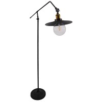 GLOBOSTAR® WYNGE 01101 Vintage Επιδαπέδιο Φωτιστικό με Ντουί 1 x E27 AC 220-240V IP20 - Μαύρο & Χρυσό - Μ95 x Π27 x Υ174cm