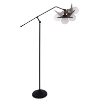 GLOBOSTAR® WYNGE 01101 Vintage Επιδαπέδιο Φωτιστικό με Ντουί 1 x E27 AC 220-240V IP20 - Μαύρο & Χρυσό - Μ95 x Π27 x Υ174cm