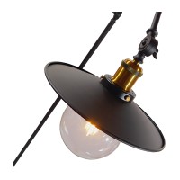 GLOBOSTAR® WYNGE 01101 Vintage Επιδαπέδιο Φωτιστικό με Ντουί 1 x E27 AC 220-240V IP20 - Μαύρο & Χρυσό - Μ95 x Π27 x Υ174cm