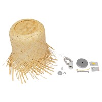 GLOBOSTAR® HAWAII 01103 Boho Κρεμαστό Φωτιστικό Οροφής με Ντουί 1 x E27 AC 220-240V IP20 - Μπεζ - Μ40 x Π40 x Y43cm