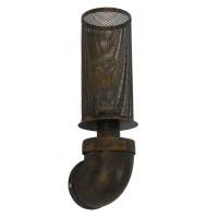 GLOBOSTAR® RAZA 01105 Vintage Φωτιστικό Τοίχου - Απλίκα με Ντουί 1 x E27 AC 220-240V IP20 - Χάλκινο - Μ13 x Π12 x Υ38cm