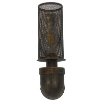 GLOBOSTAR® RAZA 01105 Vintage Φωτιστικό Τοίχου - Απλίκα με Ντουί 1 x E27 AC 220-240V IP20 - Χάλκινο - Μ13 x Π12 x Υ38cm