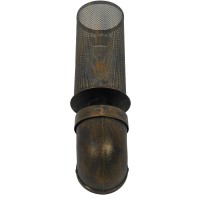 GLOBOSTAR® RAZA 01105 Vintage Φωτιστικό Τοίχου - Απλίκα με Ντουί 1 x E27 AC 220-240V IP20 - Χάλκινο - Μ13 x Π12 x Υ38cm