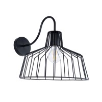 GLOBOSTAR® TRIUMPH 01117 Vintage Φωτιστικό Τοίχου - Απλίκα με Ντουί 1 x E27 AC 220-240V IP20 - Μαύρο - Μ30 x Π36 x Υ30cm