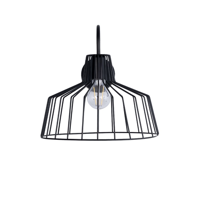 GLOBOSTAR® TRIUMPH 01117 Vintage Φωτιστικό Τοίχου - Απλίκα με Ντουί 1 x E27 AC 220-240V IP20 - Μαύρο - Μ30 x Π36 x Υ30cm