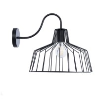 GLOBOSTAR® TRIUMPH 01117 Vintage Φωτιστικό Τοίχου - Απλίκα με Ντουί 1 x E27 AC 220-240V IP20 - Μαύρο - Μ30 x Π36 x Υ30cm