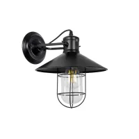 GLOBOSTAR® CELL 01118 Vintage Φωτιστικό Τοίχου - Απλίκα με Ντουί 1 x E27 AC 220-240V IP20 - Μαύρο - Μ33 x Π27 x Υ33cm