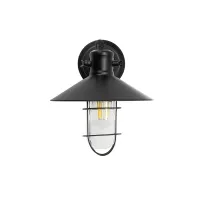 GLOBOSTAR® CELL 01118 Vintage Φωτιστικό Τοίχου - Απλίκα με Ντουί 1 x E27 AC 220-240V IP20 - Μαύρο - Μ33 x Π27 x Υ33cm