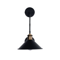 GLOBOSTAR® MAGEOR 01120 Vintage Φωτιστικό Τοίχου - Απλίκα με Ντουί 1 x E27 AC 220-240V IP20 - Μαύρο & Χρυσό - Μ22 x Π30 x Υ40cm