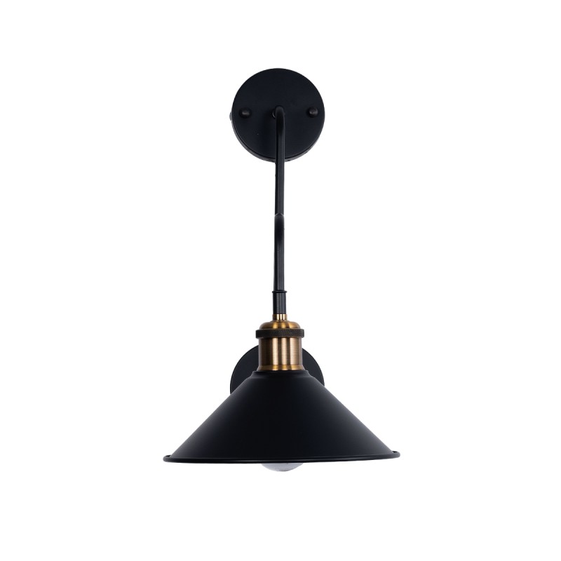 GLOBOSTAR® MAGEOR 01120 Vintage Φωτιστικό Τοίχου - Απλίκα με Ντουί 1 x E27 AC 220-240V IP20 - Μαύρο & Χρυσό - Μ22 x Π30 x Υ40cm